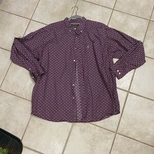 Ariat Men's Burgundy Patterned Dress Shirt
